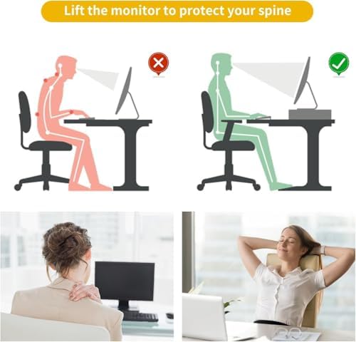 gianotter Desk Organizers and Accessories, Monitor Stand with Drawer and 2 Pen Holder, Desktop Organizer Suitable for Offices and Dormitories (Green)