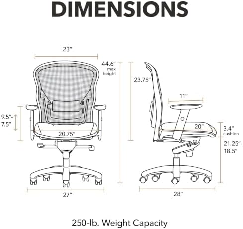 HON Wave Ergonomic Office Chair, Lumbar Support, Desk Chair, Black