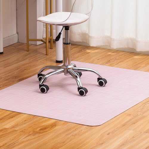 BARoyal Office Chair Mat for Hardwood Floor Under Desk Computer Rolling Chair Mat for Wood/Tile Floor Non-Slip Heavy Duty Desk Rug PVC Plastic Hard Floor Protector 30" x 48"(Blush)