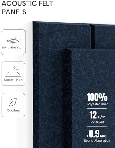 Fluxynara Felt Bulletin Board & Cork Board Alternative, Persian Blue