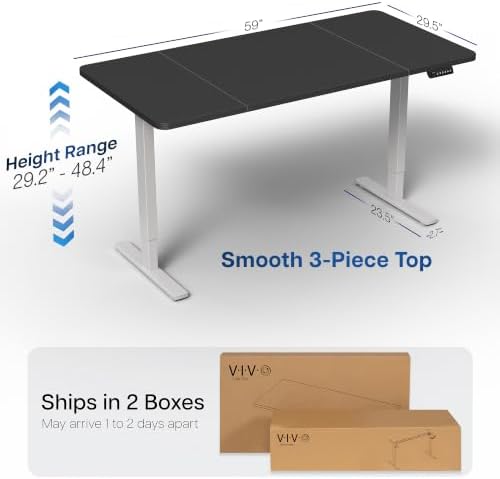VIVO Black 60 x 30 in Standing Desk, DESK-KIT-1G6B-30