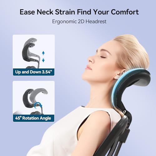 SIHOO M57 Ergonomic Mesh Office Chair, High Back Home Desk Chair with 3D Armrests, Lumbar Support and Adjustable Headrest, Comfortable Computer Chair, Office Chair Hold 330 LBS-2 Packs-Black