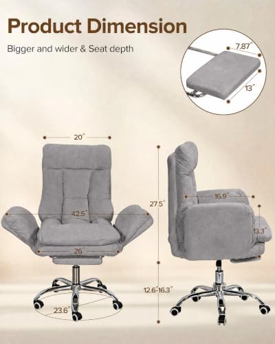 SYESWAY Big and Tall Office Chair with Armrests & Footrest
