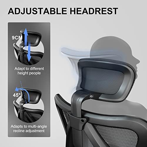 SIHOO M18 Ergonomic Office Chair, Upgraded Wheels, Mesh Back Desk Chair