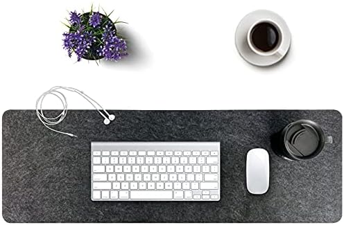 DAWNTREES Felt Desk Mat, Computer Mat for Desk, Dark Gray (36x12Inches)