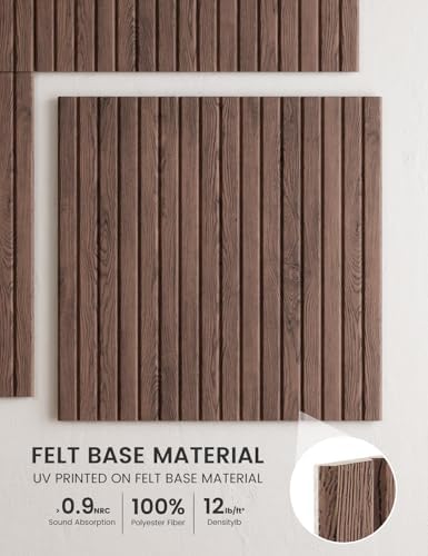 Fluxynara 6-Pack Large Felt Bulletin Board, Walnut Slat