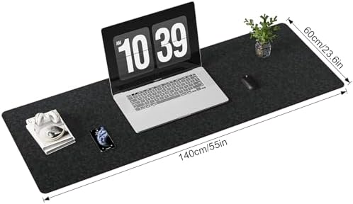 DAWNTREES Extra Large Felt Desk Mat,55''x23.6'' Non-Slip Desktop Protector