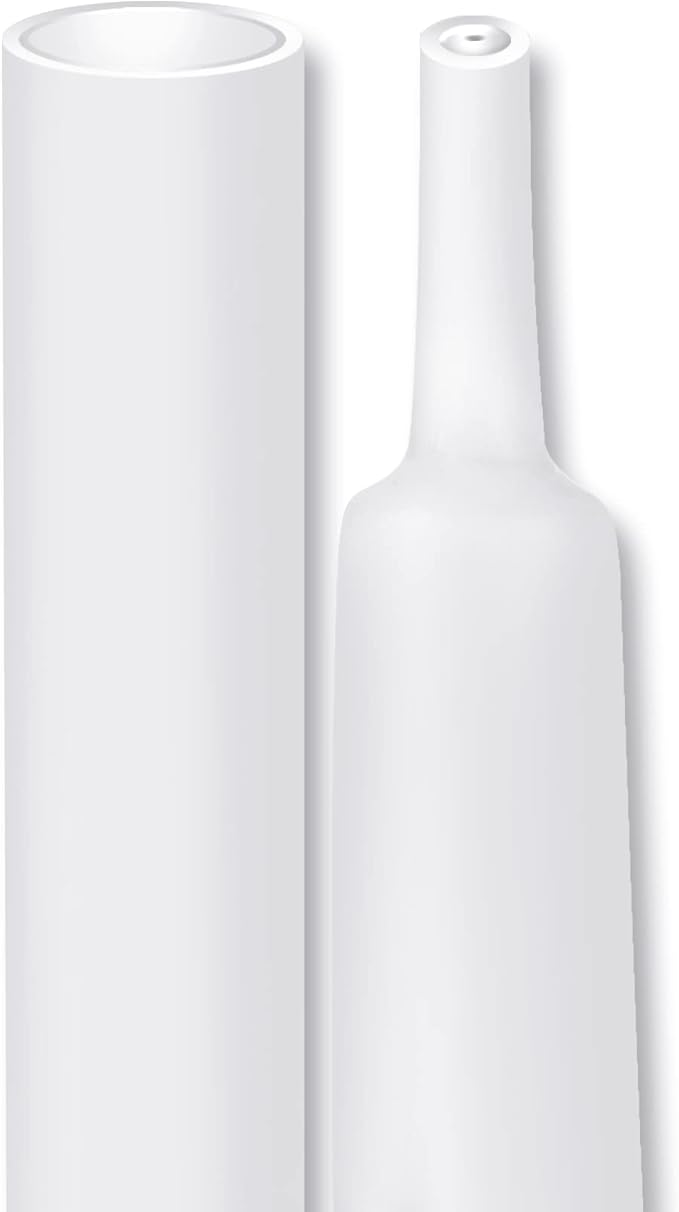 XHF UL Listed 1/2 Inch 3:1 Waterproof White Heat Shrink Tubing 4 Ft Marine Grade Wire Cable Adhesive Lined Tube Insulation Seal Against Moisture Corrosion and Air Leakage
