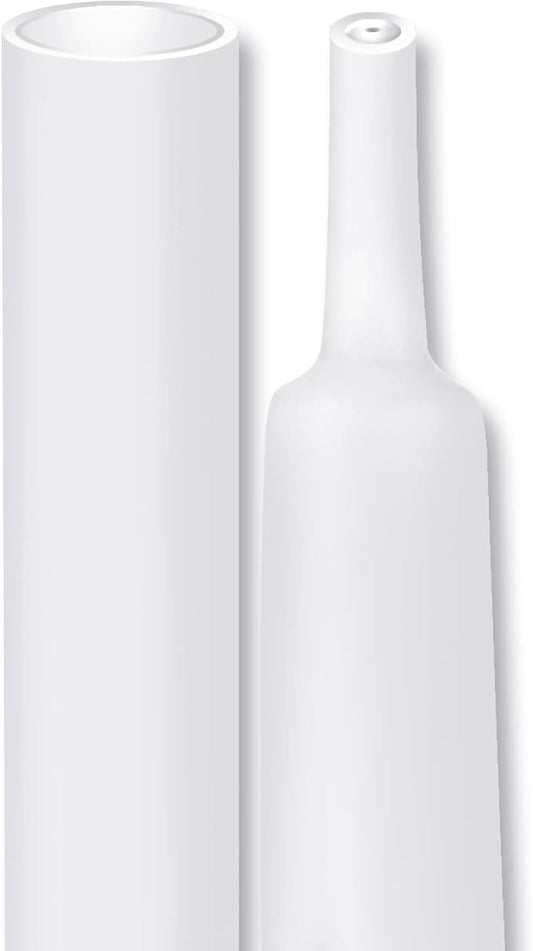 XHF UL Listed 1/2 Inch 3:1 Waterproof White Heat Shrink Tubing 4 Ft Marine Grade Wire Cable Adhesive Lined Tube Insulation Seal Against Moisture Corrosion and Air Leakage