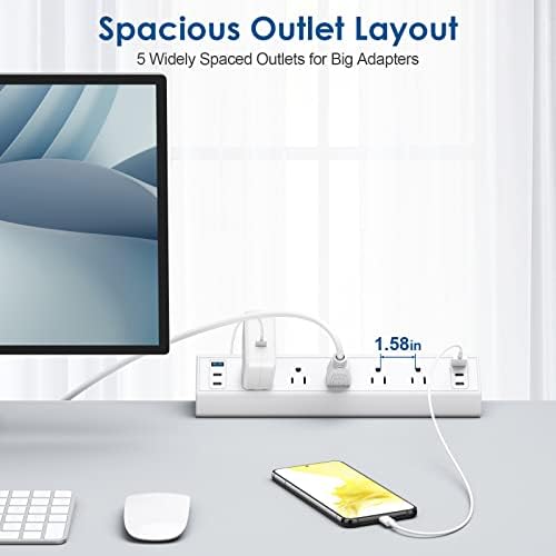 Jgstkcity Desk Clamp Power Strip USB C,Table Surge Protector