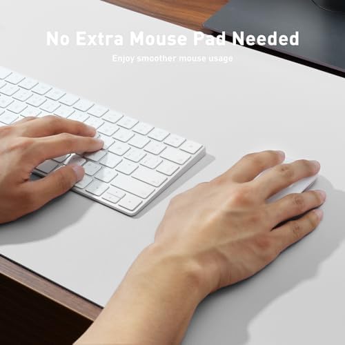 Aothia Faux Leather Desk Mat - Non-Slip PU Leather Desk Blotter, Waterproof Writing Surface, Large Desk Pad for Office & Home (Off-White, 55" x 24")