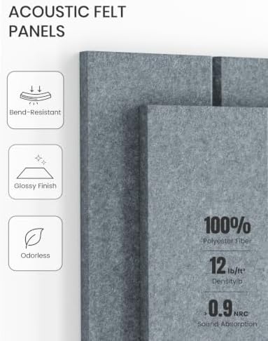 Fluxynara 48" x 36" Large Felt Bulletin Board, Blue Gray
