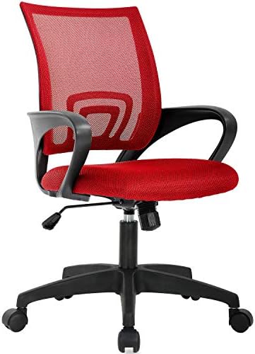 BestOffice Ergonomic Office Chair | Mid-Back Swivel Desk Chair | Red