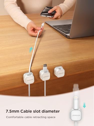JOYROOM 12 Pack Magnetic Cable Clips, Cord Organizer Adhesive Wire Holder
