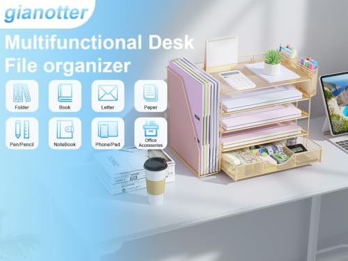 gianotter 5-Tier Desk Organizer with Drawers and File Holders