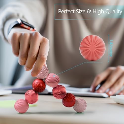 Silicone Magnetic Balls Fidget Toys for Adults & Teens,8PCS Stress Relief Sensory Toys for Autism ADHD Anxiety,Fun Textures Gadgets,Office Desk Toy,Stocking Stuffers for Men Women Teen Gifts