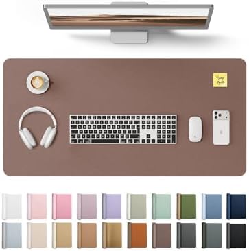 YSAGi Leather Desk Protector, Office Mat, Large Mouse Mat, Non-Slip PU Leather Blotter, Laptop Desk, Waterproof Writing Pad for Office and Home (Chocolate, 35.4" x 17")