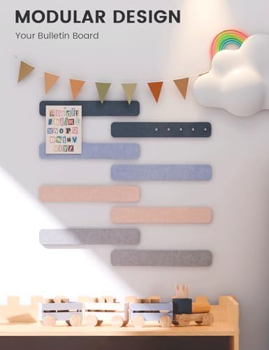 Fluxynara 13" x 2" Felt Wall Panels, Heather Grey