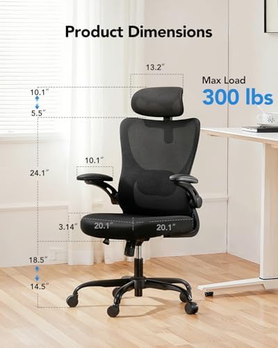 HUANUO Ergonomic Office Chair with 3D Armrests and Lumbar Support