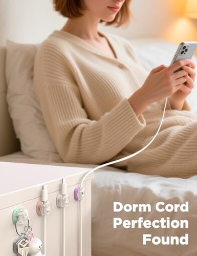 Chfeila Cable Clips, 8 Pack Cord Holder Cord Organizer, Cable Management