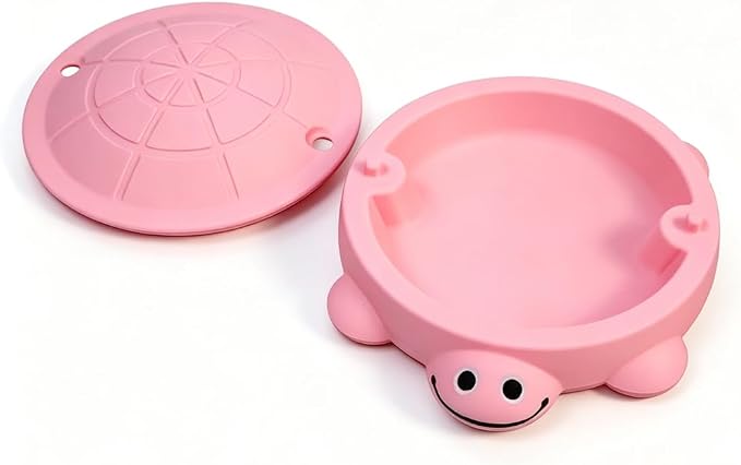 Bearded Dragon Food Bowl Tank Turtle Reptile Dig Box for Feeding Enrichment Terrarium Decor Habitat for Small Animal Reptiles Lizard Turtle Squirrel Ferret (Pink)