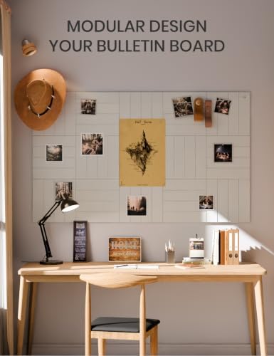 Fluxynara 36" x 24" Large Felt Bulletin Board, Cold White