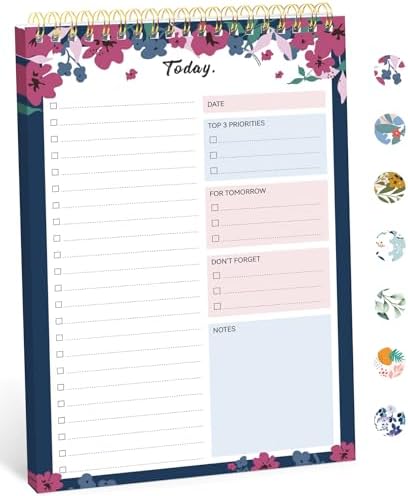 Taja To Do List Notepad, Undated Daily Planner for Work and Goal Setting