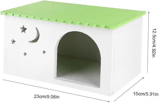 Hedgehog Box Wood Plastic Board Guinea Pigs Rabbits Nest House Ecological Simulation Pets Cage Green Cabin for Hedgehogs