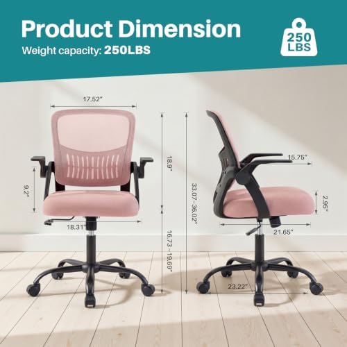 OLIXIS Ergonomic Office Desk Chair, Mid-Back Executive Computer Chair