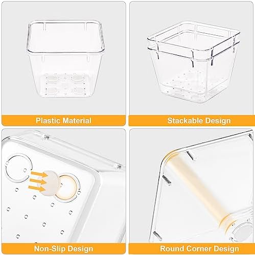 SMARTAKE 22-Piece Drawer Organizer with Non-Slip Silicone Pads, 5-Size