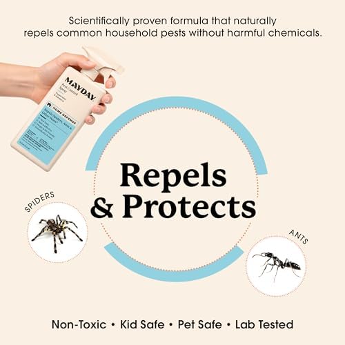 MAYDAY Pest Control Spray, Natural, Non-Toxic, Peppermint & Rosemary, 16oz
