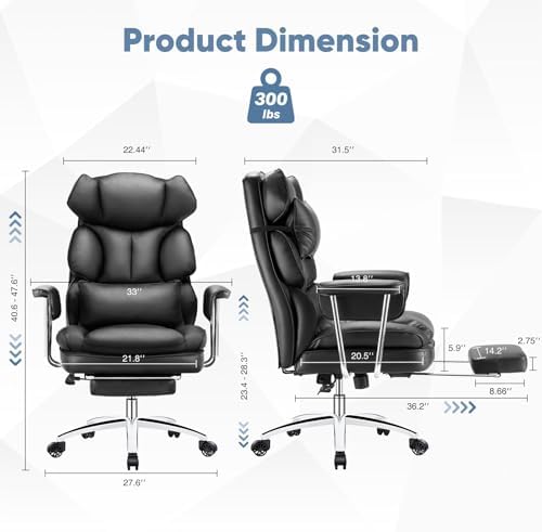 DUMOS Ergonomic Home Office Desk Chair, Executive Chair, PU Leather
