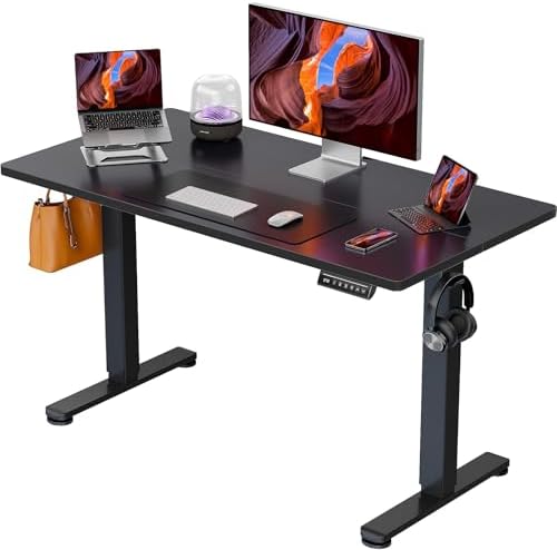 ErGear Height Adjustable Electric Standing Desk, 44 x 24 Inches Sit Stand up Desk, Memory Computer Home Office Desk, Black