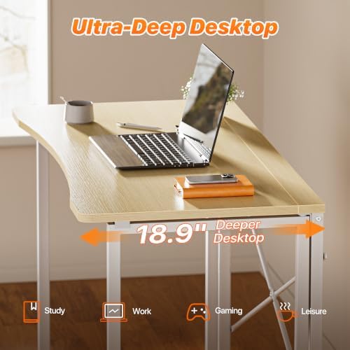 Huuger Folding Desk for Small Spaces, 39.4 Inch Foldable Computer Table