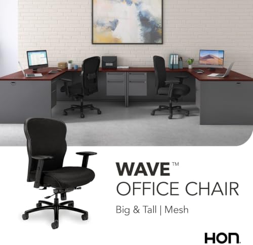 HON Wave Big and Tall Ergonomic Office Chair, Heavy Duty Desk Chair, Black