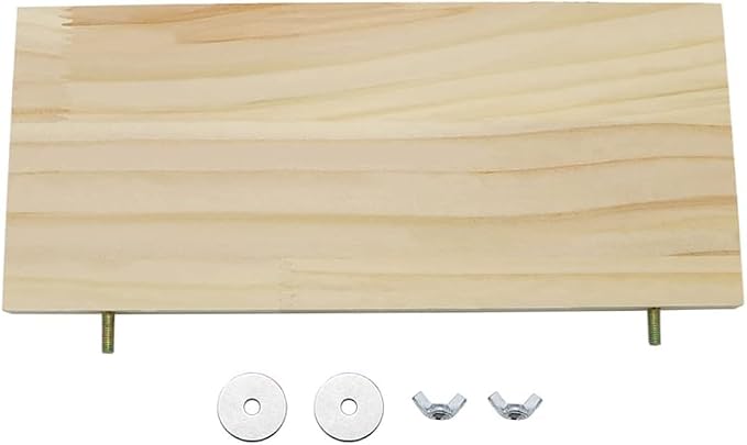 Litewoo Parrot Bird Wood Perch Platform Large Stand Shelf for Budgie, 2PC | Natural wood, sturdy flat bird perch shelf, for small-medium birds/parakeet/cockatiel/conure, easy install & adjustable
