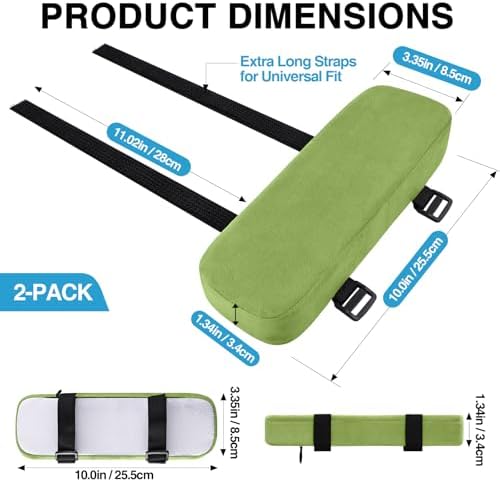 Smiry Memory Foam Office Chair Armrest Pads, Non-Slip Armrest Cushion