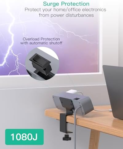 Mifaso PD30W Desk Clamp Power Strip, Surge Protector, Fast Charging Station