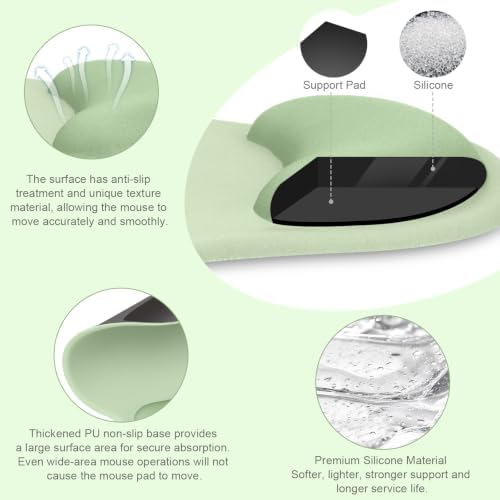 MOSISO Wrist Rest Support for Mouse Pad&Keyboard Set, Laurel Green