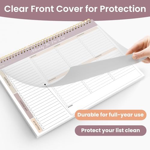 Weekly To Do List Notepad with 52 Undated Sheets（8.5"×11"）- Undated Weekly Planner Notepad for Office Desk Accessories and Supplies - Midnight Lilac