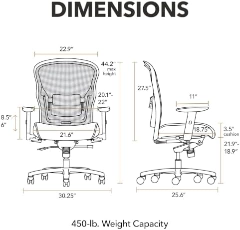 HON Wave Big and Tall Ergonomic Office Chair, Heavy Duty Desk Chair, Black