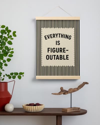 FGFK Everything Is Figureoutable Inspirational Wall Art Poster Hanger Frame