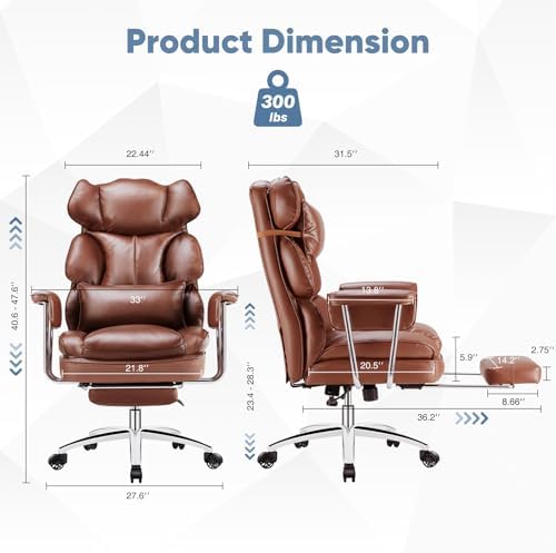 DUMOS Ergonomic Home Office Desk Chair, Executive Chair, PU Leather