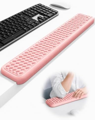 Vaydeer Ergonomic Full-Length L-Shaped Elbow Rest Pad, Desk Edge Pad, Pink
