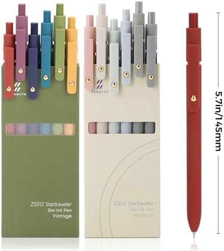 Ddaowanx Gel Pens Set,12 Pcs 0.5mm Retractable Quick Dry Black Ink Pens