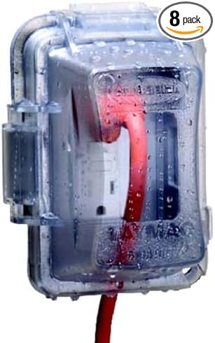 TayMac MM420C 1-Gang Nonmetallic Extra Duty Weatherproof In-Use Horizontal/Vertical 16-in-1 Standard Cover,2.75 in,Clear,(Pack of 8)
