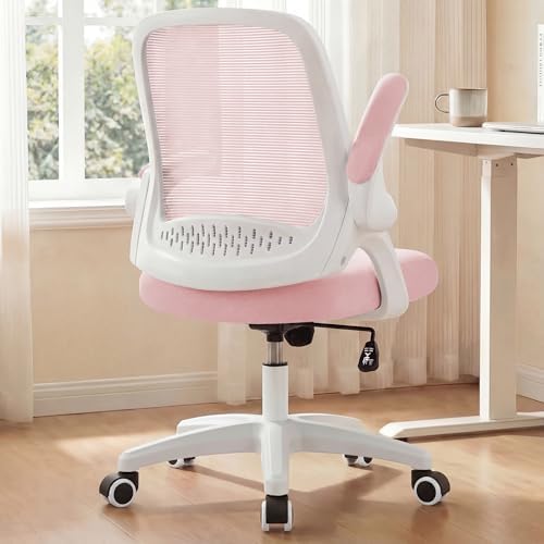 NEO CHAIR Office Desk Chair, Ergonomic Mesh with Flip-Up Armrests, Pink