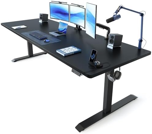 FEZIBO Standing Desk 83 × 37 Inch Electric Height Adjustable, Black