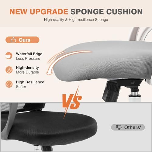 Sweetcrispy Computer Desk Chair, Mesh Office Chair with Lumbar Support
