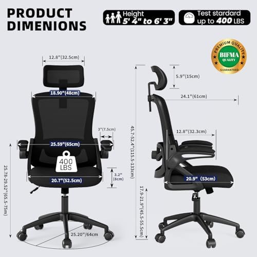 Ergonomic Office Chair Desk Chair with Adjustable Lumbar Support